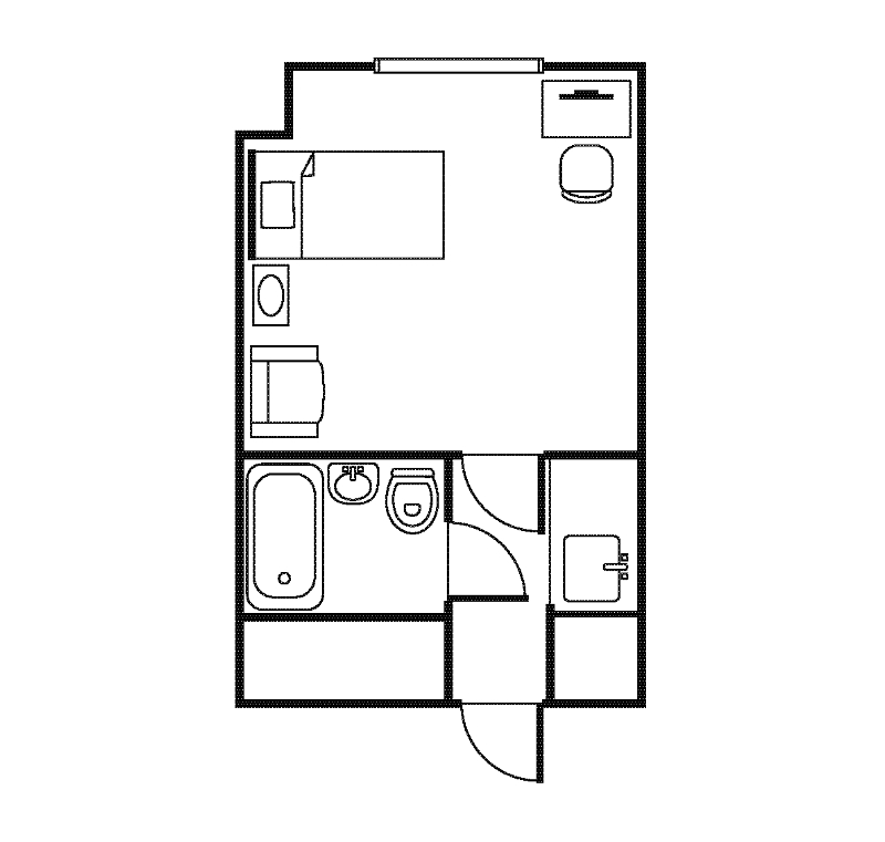 間取り：シングルルーム